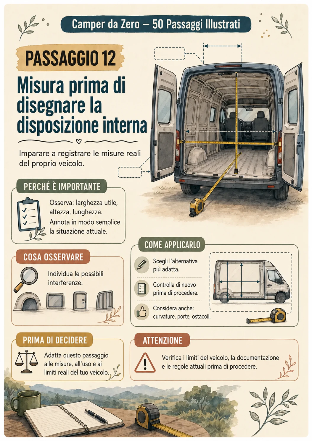 Passaggio 12: misura prima di disegnare la disposizione