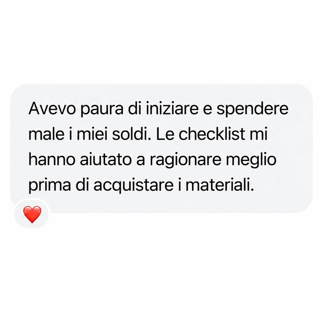 Testimonianza di un cliente sulle checklist