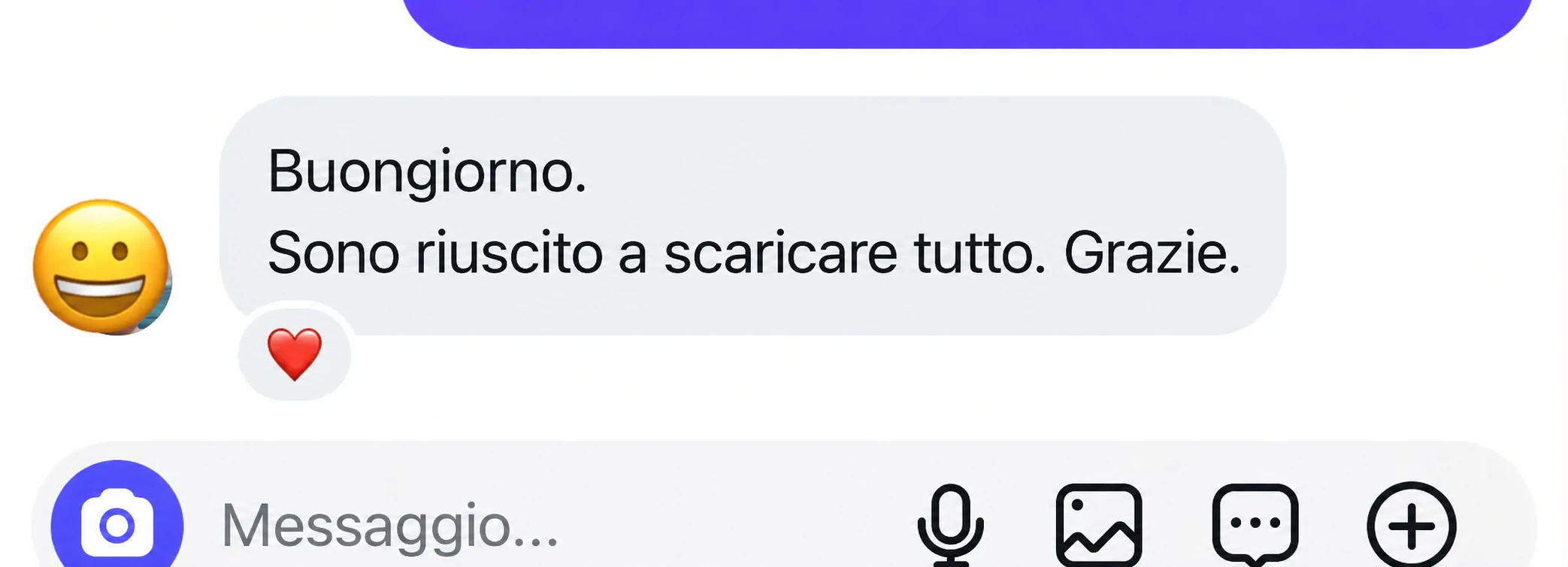 Conferma del download dei materiali