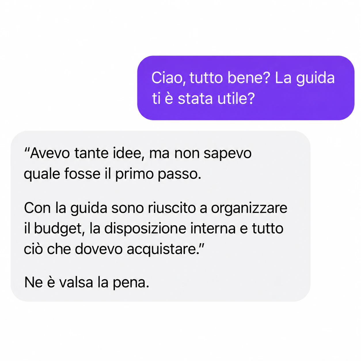 Testimonianza su budget e disposizione interna